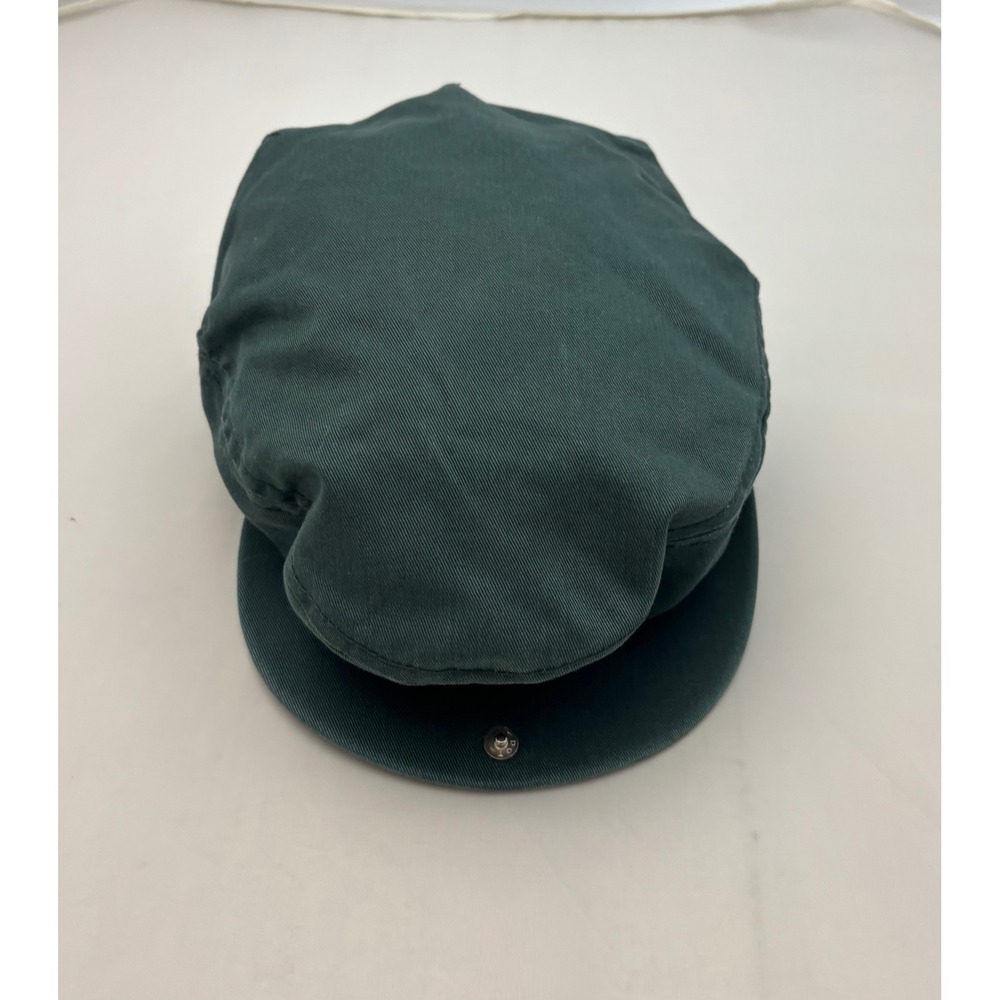 London Fog Vintage Green Flat Cap Hat Made in USA XL 7 1/2 - 7 5/8 Snap Brim